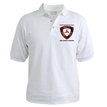 HB3MD - A01 - 01 - Headquarters Bn - 3rd MARDIV with Text - Golf Shirt - Click Image to Close